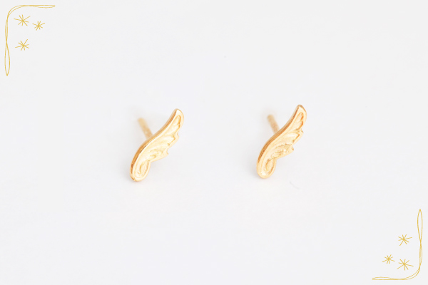 羽根スタンプピアス