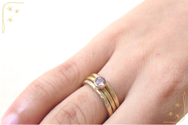 ダイヤ付きマットリング（装着イメージ）